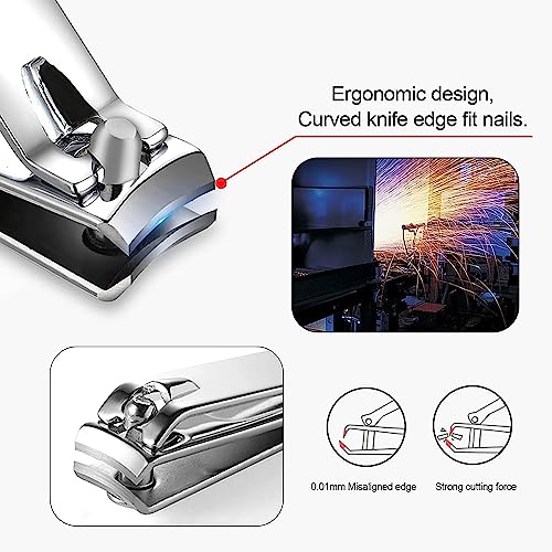 Manicure Set Nail Clipper Set Women Men Nail Clipper Travel Manicure Kit | Personal Nail Care Tools with Case Fingernail Clippers Manicure Pedicure Tools Grooming Kit Gifts for Women Men Teen Family - color: Rainbow