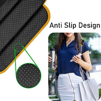 ZINZ Universal Shoulder Pad with Ultra Thick Cushion for Bag Luggage Bag Crossbody, Plus Long & Anti-Slip & Breathable,Black-Yellow Edge - color: Black-yellow Edge
