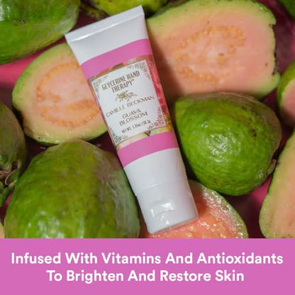 Camille Beckman Guava Blossom Glycerine Hand Therapy Cream, 1.35 oz | Ultra-moisturizing for dry, cracked hands; silky, non-greasy, paraben-free