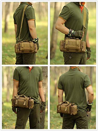 Utility 3P Military Tactical Duffle Waist Bags MOLLE Assault Shoulder Backpack Multifunction EDC Pouches Heavy Duty Fanny Packs (Desert camouflage) - color: Desert Camouflage