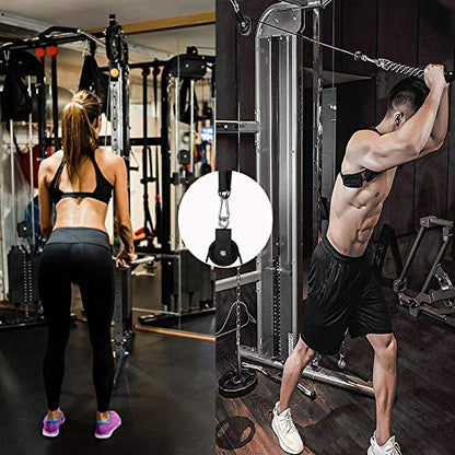 Taeku Cable Pulley, Silence Smooth Detachable Rotation Traction Wheel LAT Pulley System Attachment DIY Lifting Blocks Hoists for Home Projects Clothesline Shop Lifts (3.54in) - color: 9CM