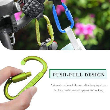 2PCS Hook for Hanging Helmet Goggle Headsets Bags, Heavy Duty Carabiner Clip, Adjustable Strap Hook for Scooter (Green) - color: Green
