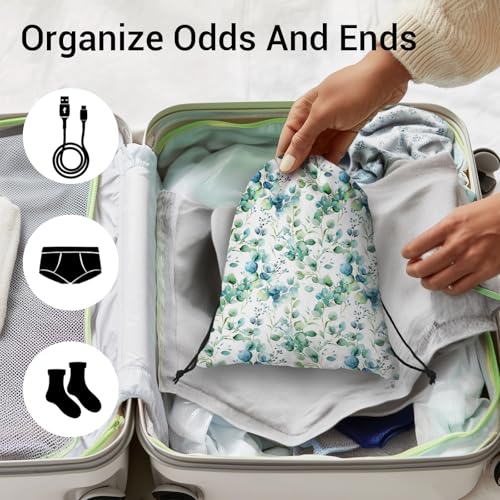Eucalyptus Leaves Gym Grip Bag Green Adjustable Gymnastics Storage Pouch for Fitness Sports - color: Eucalyptus Leaves-green