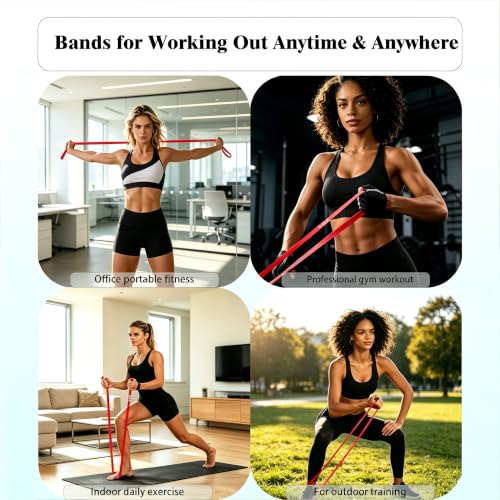 Resistance Bands, 5-Level Pull Up Assistance Bands for Working Out, Elastic Band for Exercise, Muscle Training, Full Body Training - color: 4PCS Red