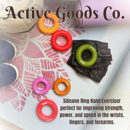 Hand Exerciser - PROFESSIONAL GRADE, Set or Single, Different Sizes. Visit to see more! Bague classique en silicone parfaite pour améliorer la force, la puissance et la vitesse dans les poignets. - size: 9 Set - 30-50-60-80-100-125-175-225 lb