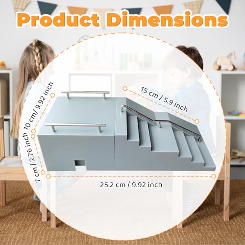 Simhoa Finger Skateboard Ramp, Mini Fingerboard Ramp, Plastic Skateboard Obstacle, Training Props for Finger Skill Development, Desk Skatepark Toy & Gift for Kids Teens Fingerboard Players, Stairs - size: Stairs