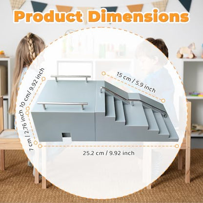 DYNWAVE Mini Finger Skateboard Ramp Gifts Finger Toy Multifunctional Training Props Hand Eye Coordination Accessories Sturdy Portable, Stairs - size: Stairs