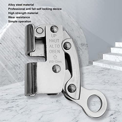 VBESTLIFE Fall Protection Rope Grab, Alloy Steel Self-Locking Device with Spring Mechanism for Rock Climbing Fire Rescue Industrial Safety Equipment