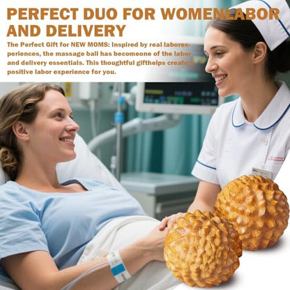 2 Pcs Acupressure Balls for Labor | Labor Comb for Pain, Acupressure Ball, Hand Massage Ball, Spiky Stress Relief, Natural Labor and Delivery Essentials