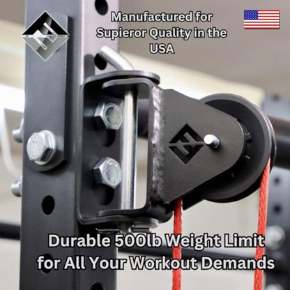 F&F STEEL Rack Mounted Swivel Pulley - 180 Degree Smooth-Glide Pulley for Full-Body Workouts, Home Gym Compatible - style: RMSP - Silver Aluminum Wheel