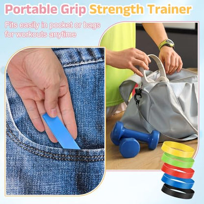 Finger Resistance Bands, Level Finger Grip Strengthener Grip Forearm Thumb Exerciser - color: Colorful