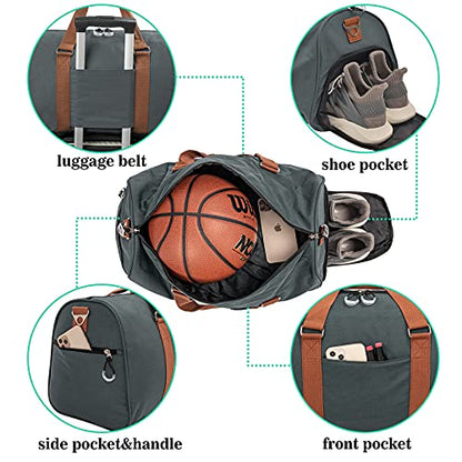 Sports Gym Bag with Shoe Compartment&Wet Pocket,Travel Duffel bag,Weekend Bag,Workout Bag Suitable for Men and Women - color: dark grey