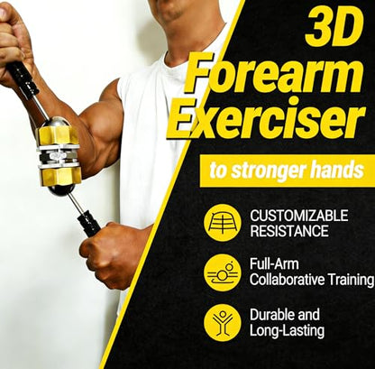 3D Forearm Exerciser,Adjustable Resistance Arm Exerciser, Precisely Targets Hand Grip Strength,Forearm, Wrists and Shoulder Muscles, Portable Home Forearm Workout 1