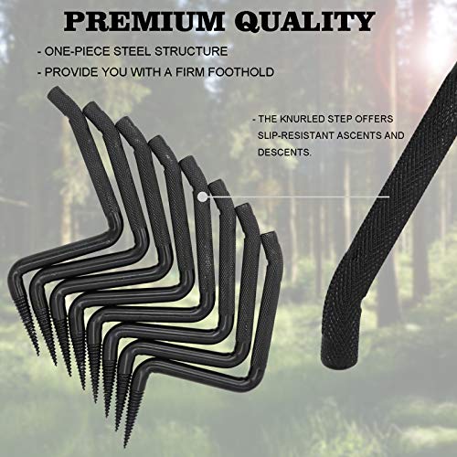 4 inch Screw-in Tree Steps for Hunting, Can Hold up to 705 lbs Fits Climbing to Tree Stands, with Slip-Resistant knurling Pattern (8Pack)