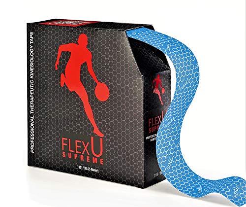 FlexU Kinesiology Tape Bulk Pack pre-Cut or Continuous - color: Blue pre-cut