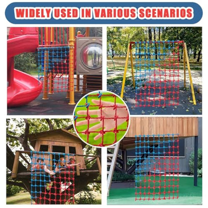 Climbing Cargo Net, Polyester Playground Climbing Net, Heavy Duty Large Military Climbing Net for Kids Outdoor, Kids Safety Protection Net, Rope Ladder, Jungle Gyms, Swingset, Treehouse - size: 6ft x 9ft
