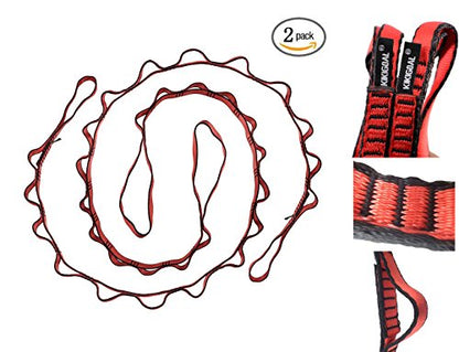 KIKIGOAL 2pcs Safety Daisy Chains Strong Climbing Strap Adjustable Nylon Strap Rope Yoga Pilates Stretching Straps - color: Red, size: 180cm x 1.5cm