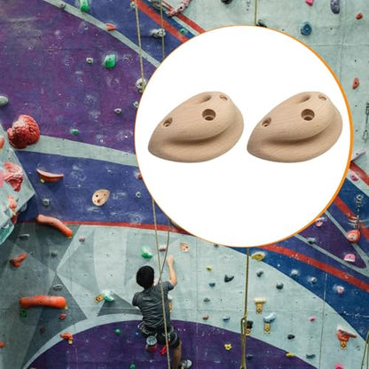 2 Pieces Wooden Rock Climbing Holds Climbing Wall Grips Training Board Blocks for Home