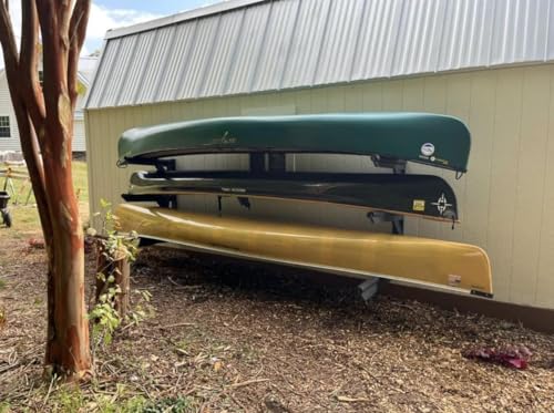 ReRackiT - Outdoor or Indoor Wall Mounted Kayak Rack, SUP Rack, Canoe Rack - Stackable - size: 3 Rack (For Canoes)
