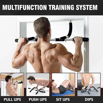 SteelCrush Pull Up Bar for Doorway – No Screws, No Damage Door Frame Chin Up Bar for Apartments & Renters, Multi-Grip Upper Body Workout, Fits 27–36" Doorways, 330 lbs Capacity