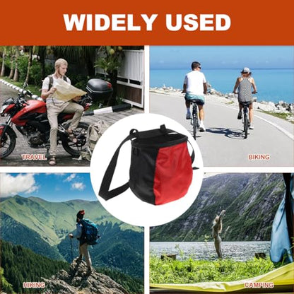 Adjustable Waist Outdoor Anti-Slip Chalk Powder Storage Pouch for Bouldering Training Climbing Red Black