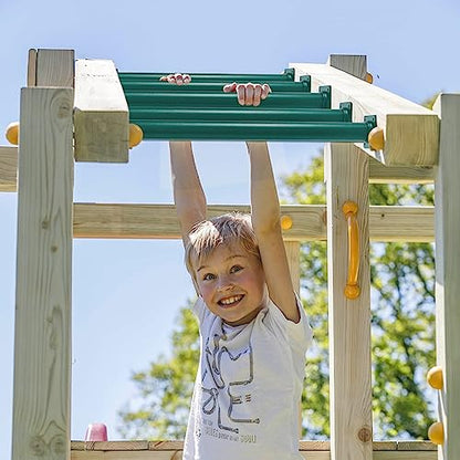 6 Pcs Green Outdoor Monkey Bars Ladder Rungs Playground Accessories | Heavy Duty Solid Constructed, Non-Slip Matte Powder Coated Weather Resistant, Hardware Include, Playset Swing Set Jungle Gym - color: Green