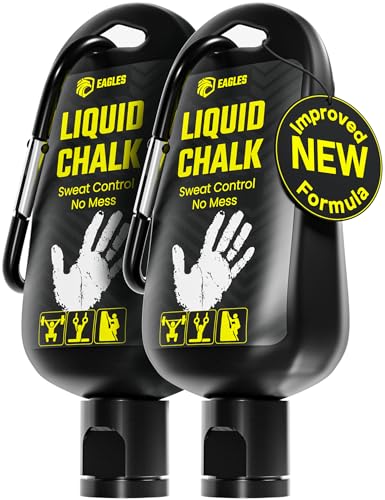 EAGLES Pro Grade Gym Liquid Chalk 60, 120 or 280ml Mess-Free Chalk for Weightlifting, Gymnastics Rock Climbing, Pole Grip, Sports Dries in Seconds - Sweat-Resistant and Long Lasting - style: 60ml-2Pack