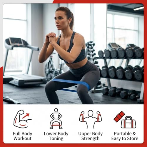 10-Piece Exercise Bands Set, 5-Level Latex Resistance Loop Bands | For Women and Men, Full-Body Workout, Pilates, Yoga, Stretching, Physical Therapy and Strength Training