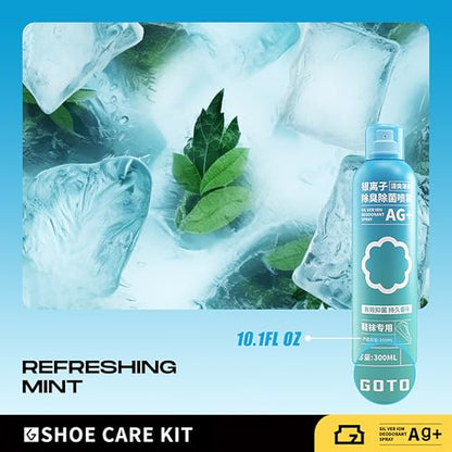 GOTO Shoe Deodorizer Spray 10Fl oz, Shoe Odor Elimination, Fit for Shoes, Sneakers, Boots, Suede and Nubuck (Mint Scent)