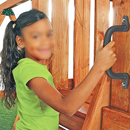 Dolibest Set of 8 Safety Playground Handles, Swing Set Kids Safety Hand Grips for Playset, Climbing Frame, Play House, Climbing Frame, Play House Handles (Black) - color: Black-8pcs