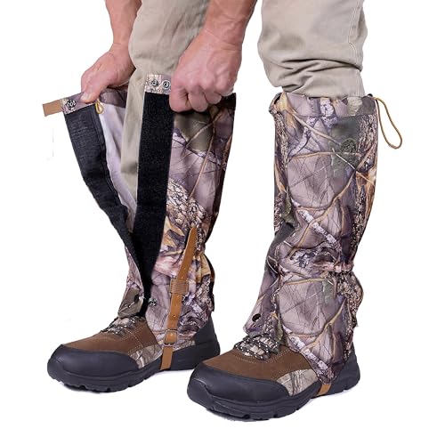 Pike Trail Adjustable Leg Gaiters - Lightweight, Waterproof - Leg Guards for Men & Women - Hiking Essentials Ideal for Hunting, Trekking & Fishing - 1 Pair - color: Lost Oak Camo