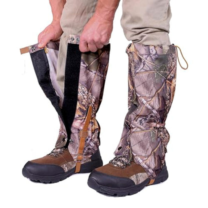 Adjustable Leg Gaiters - Lightweight, Waterproof - Leg Guards for Men & Women - Hiking Essentials Ideal for Hunting, Trekking & Fishing - 1 Pair - color: Lost Oak Camo