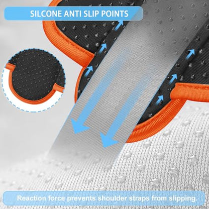 ZINZ 2-Pack Universal Shoulder Pad with Ultra thick Cushion for Bag Luggage Bag Crossbody, Plus Long & Anti-Slip & Breathable,Gray&Orange-2Pack - color: Gray&orange-2pack