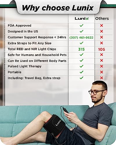 Lunix LX16 Red Light Therapy Belt, Near Infrared Light and Red Light Therapy to Improve Circulation, Relax Muscles, Black - size: Black Body