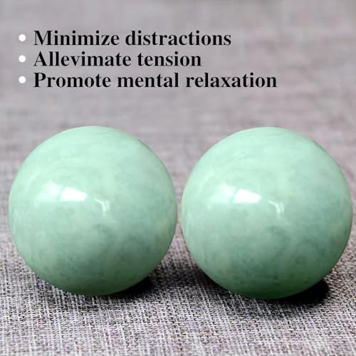 Traditional Chinese Baoding Balls, Marble Health Exercise Stress Relief Balls, Green, 2-Piece Set (Green, Medium-1.57") - color: Green, size: Medium-1.57"
