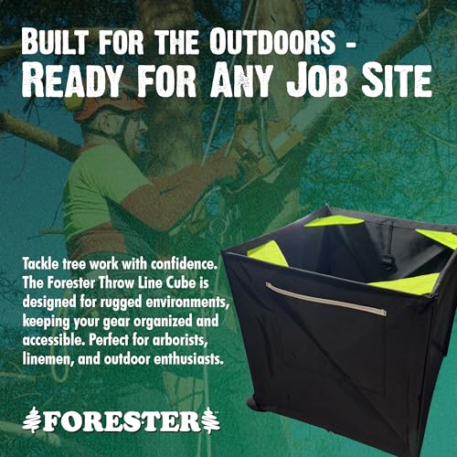 Forester Throw Bag - Easy Folding Arborist Throw Line Cube Storage Organizer Tree Cutting Equipment Throwline Box Arborist Throw Line Storage Thrower Supply Big Storage Bags Cubes Black