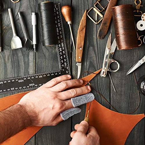 Honoson 60 Pcs Cut Resistant Finger Cots, Reusable Finger Guards, Durable Non Slip Thumb Protector Sleeve, Breathable Fingertip Covers for Kitchen Garden Sculpture Grinding Work (2.2 Inch)