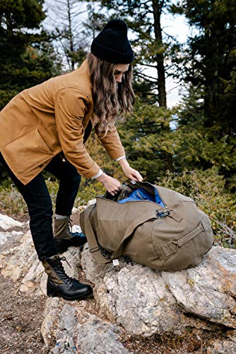 STANSPORT - Deluxe Duffel Bag With Zipper For Gym, Travel, & Storage - color: Olive Green, style: 50” X 18” X 18”