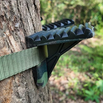 Saddle Hunting Platform Steps, Ultra-Light Ring of Steps for Climbing Bow Hunting with 6 Feet Heavy-Duty Strap & Cam Buckle, Ergonomic Anti-Slip Design - size: 6 Pack