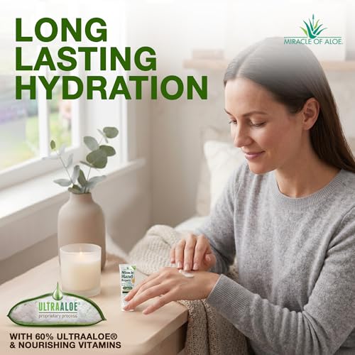 Miracle Hand Repair Cream, Hand Cream For Dry Cracked Hands, 1 Oz, 3 Pack | Best Healing, 60% Aloe Vera, Non Greasy Moisturizer For Working Hands, Fast Absorbing Lotion For Extremely Dry Skin - size: 1 Ounce (Pack of 3)