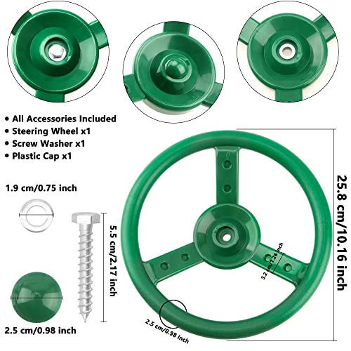 2 Pack Steering Wheel Playset Plastic Pirate Ships Wheel with Mounting Tools for Kids Playground Outdoor Gym (Green, Red) - color: Green, Red