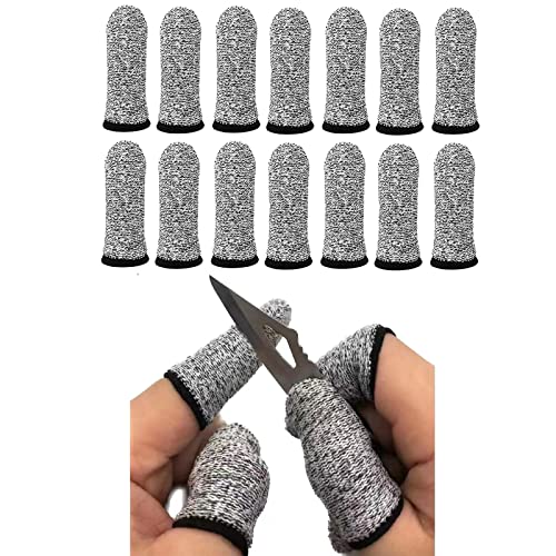 14pcs Finger Cover Protector Anti-Cut Fingertip Finger Cover Anti-Cut Finger Bed Protector Reusable Finger Cover Thumb Finger Protector Bed Suitable for Work, Sculpture - size: cut finger cots (pack of 14)