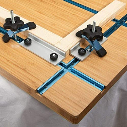 POWERTEC 71698V 3" T-Track Intersection Kit with Predrilled Mounting Holes, for Universal T-Track, Woodworking Jigs and Fixtures - style: 3" Intersection Kits