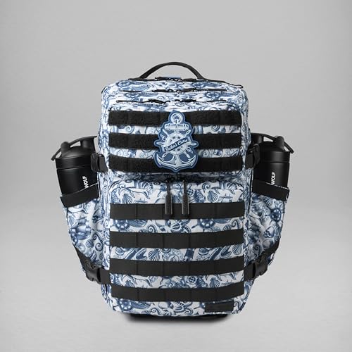 WOLFpak 35L Athletic Gym Backpack - Durable 1000D Waterproof Oxford Material with MOLLE Webbing, Laptop Pocket - color: Sailor's Curse