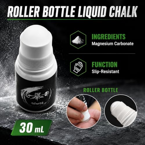 Liquid Chalk, Mess Free Gym Chalk for Weightlifting, Gymnastics, Rock Climbing. Sweat Resistant and Long Lasting for Stronger Grip. (30ML - 3 Pack)