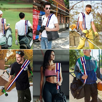 ZINZ Ultra-Thick Fixed Pad Shoulder Strap 76-inch Universal Bag Strap with Breathable Cushion and Dual Balanced Adjustable Buckles for Laptop Bag Luggage Messenger Bag Crossbody etc -Stripe-BWR - color: Stripe-bwr