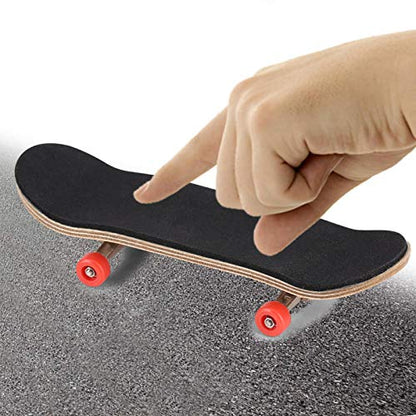 Tyenaza Finger Skateboard Wooden Fingerboard Toy Professional Stents Fingers Skate Set Novelty Children (Red) - color: Red