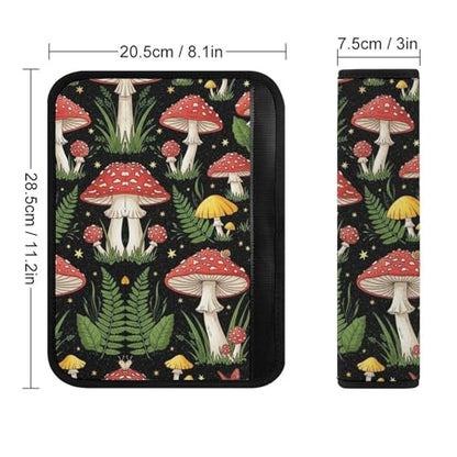 2 Piece Soft Padded Car Seat Belt Pad for Elderly Support, Stroller Pushchair High Chair, Wild Mushrooms Shoulder Harness Cover, Shock Absorption - color: Pattern 956