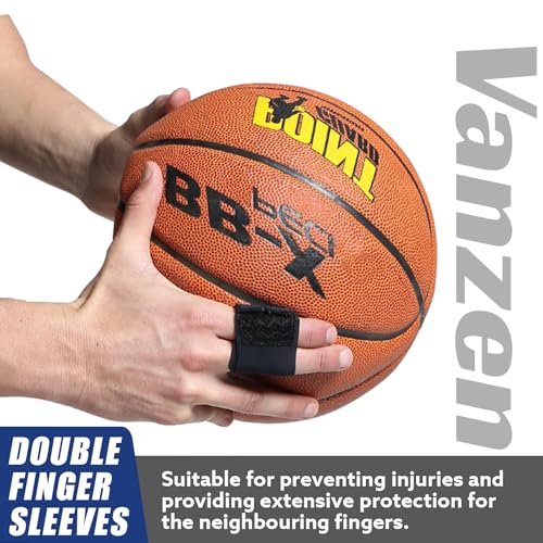 Finger Splints, 2 Pack Neoprene Finger Buddy Straps, No Metal Support Finger Brace, Adjustable Compression Finger Wraps for Daily and Sports Use, Double Finger - Medium - size: Medium