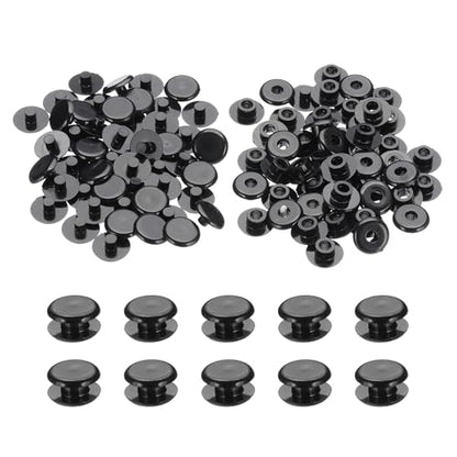 PATIKIL M5x3mm Plastic Binding Post, 50 Sets Plastic Chicago Screws Binding Screw Rivet Post Press-on Buckle for Leather Scrapbook Photo Albums, Black - color: Black, size: M5x3mm